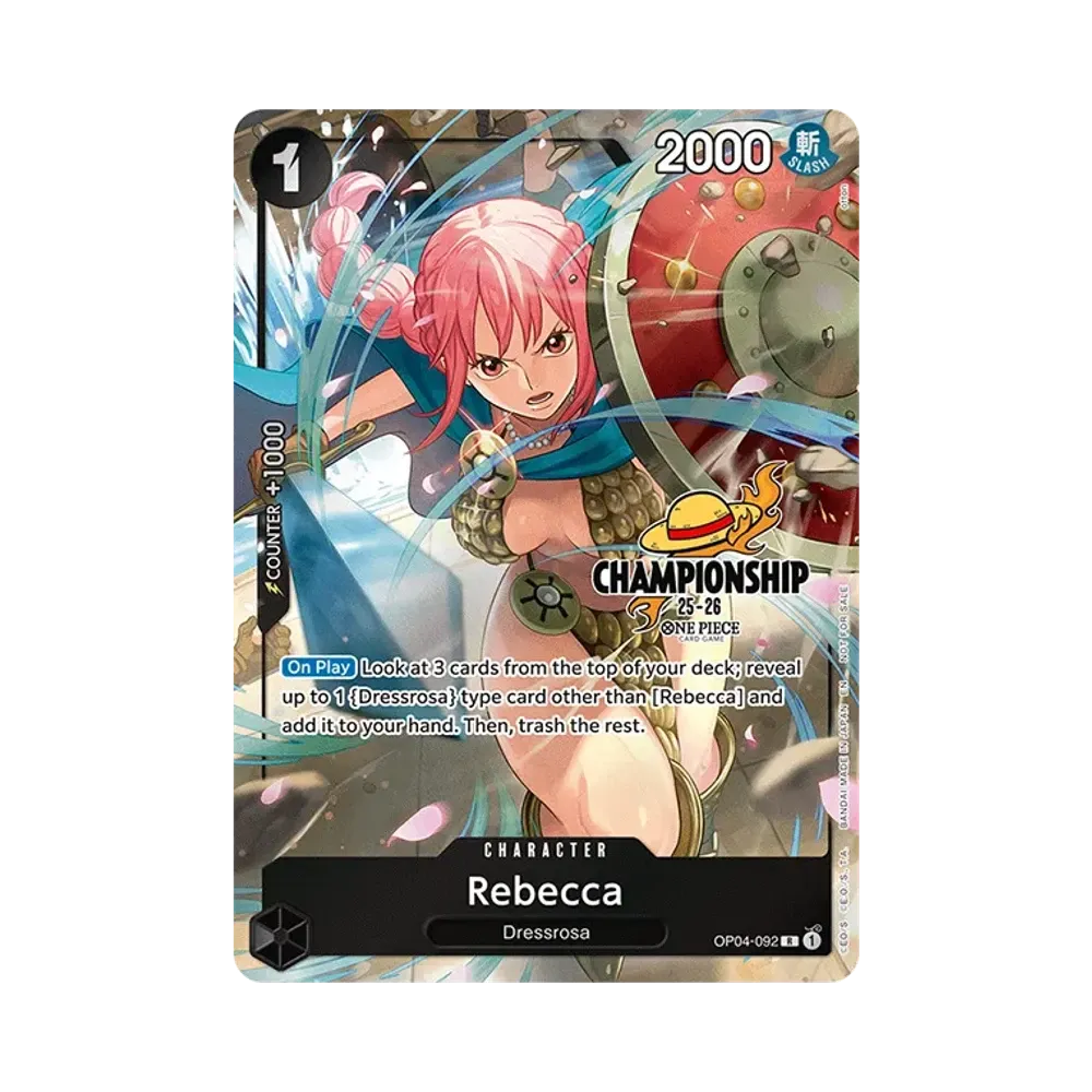 レベッカ R [OP04-092]【英語版】(プロモーションカード「チャンピオンシップ 25-26 セレブレーションパック」)