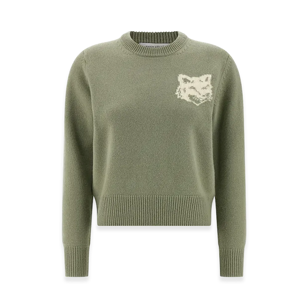 Maison Kitsune Women's "Fox Head" Sweater "Green"