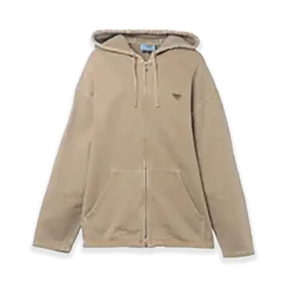 PRADA Triangle Logo Cotton Jacket "Beige"
