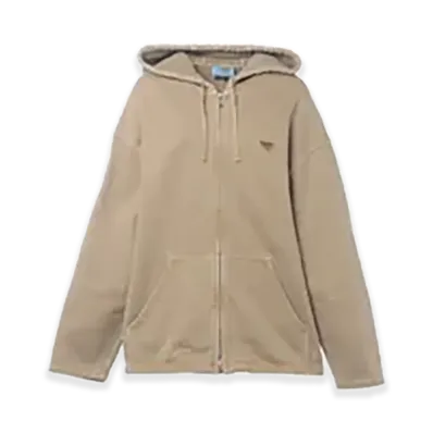 PRADA Triangle Logo Cotton Jacket "Beige"