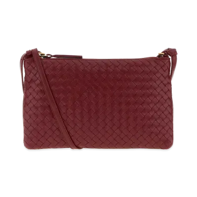 Bottega Veneta Women's Tiziano Leather Small Clutch "Red"