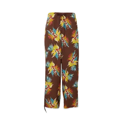 HYSTERIC GLAMOUR Tropic Ladyland Pattern Easy Wide Pants "Brown"