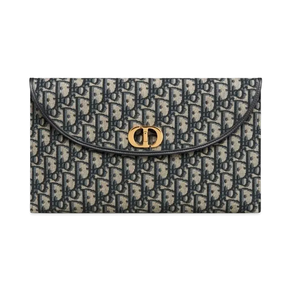 Dior 30 Montaigne Avenue Pouch Flap Dior Oblique Jacquard "Blue"