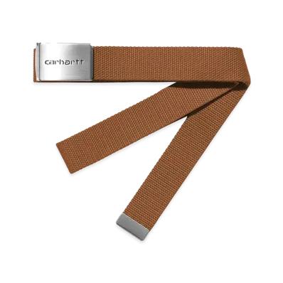 Carhartt WIP Clip Belt Chrome "WIP H Brown"
