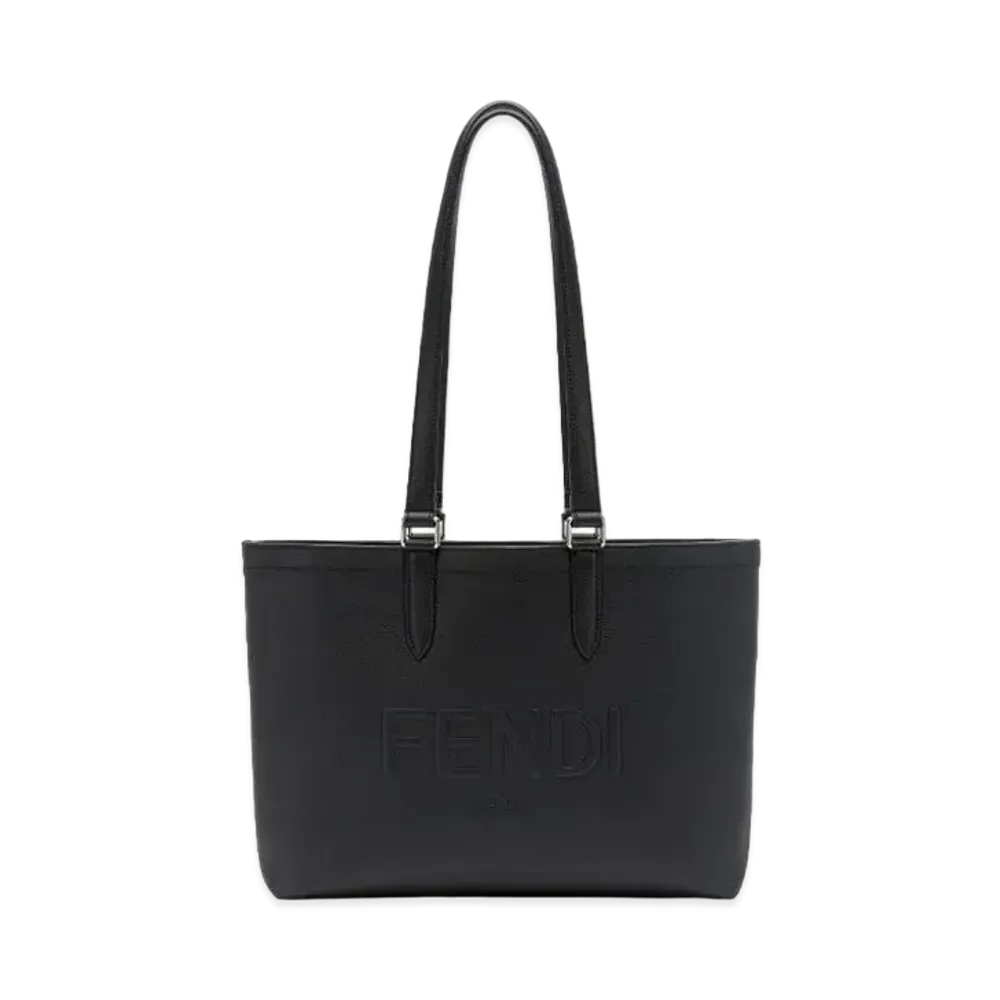 FENDI Roma Leather Shopper Mini "Black"