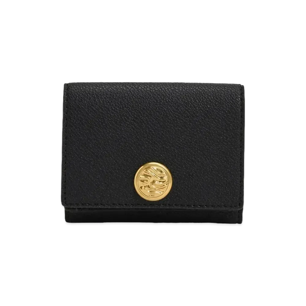 CHARLES & KEITH Blair Metallic Accent Short Wallet "Black"