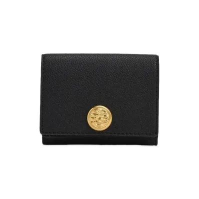 CHARLES & KEITH Blair Metallic Accent Short Wallet "Black"