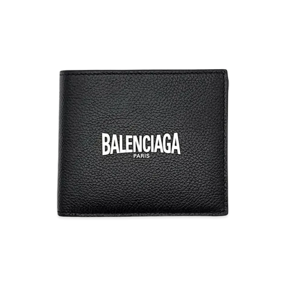 BALENCIAGA Teen Skate Logo Print Bi-Fold Coin Wallet "Black"