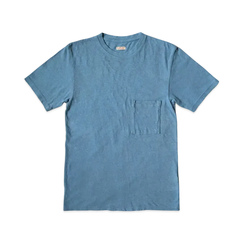 KAPITAL Gauze Poke Tee "Light Blue"