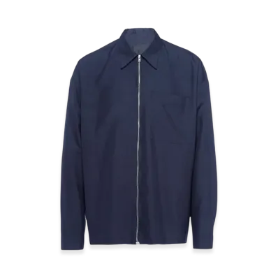 PRADA Silk Shirt Zipper "Navy"