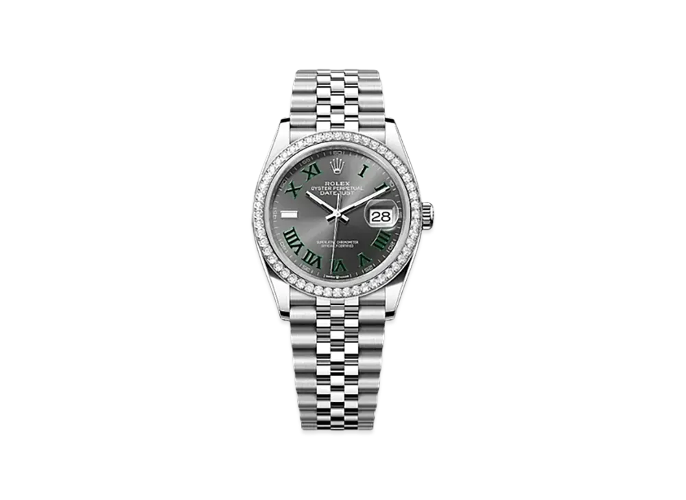 ROLEX Datejust 36 Oystersteel & White Gold Diamonds "Grey"
