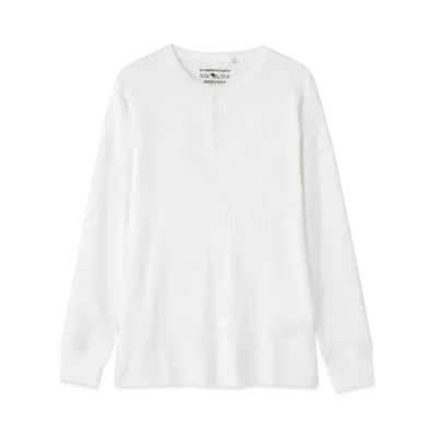 AVIREX Daily Wear Thermal L/S Henley Neck T-Shirt "White"