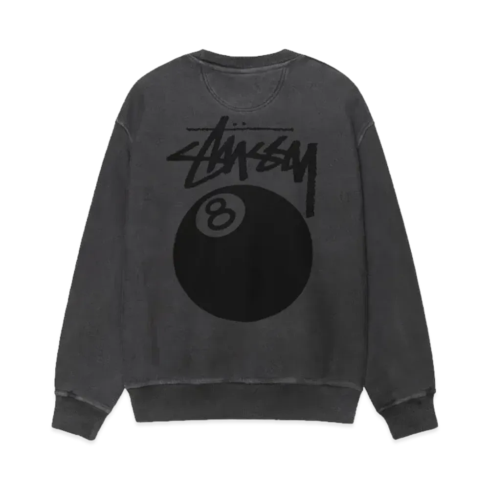 Stussy 8 Ball Crew Pigment Dyed "Black"