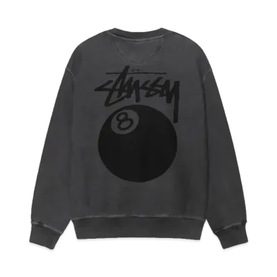 Stussy 8 Ball Crew Pigment Dyed "Black"