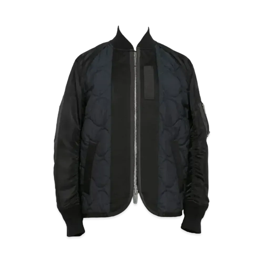 sacai Nylon Twill x Rip Stop Jacket "Black"
