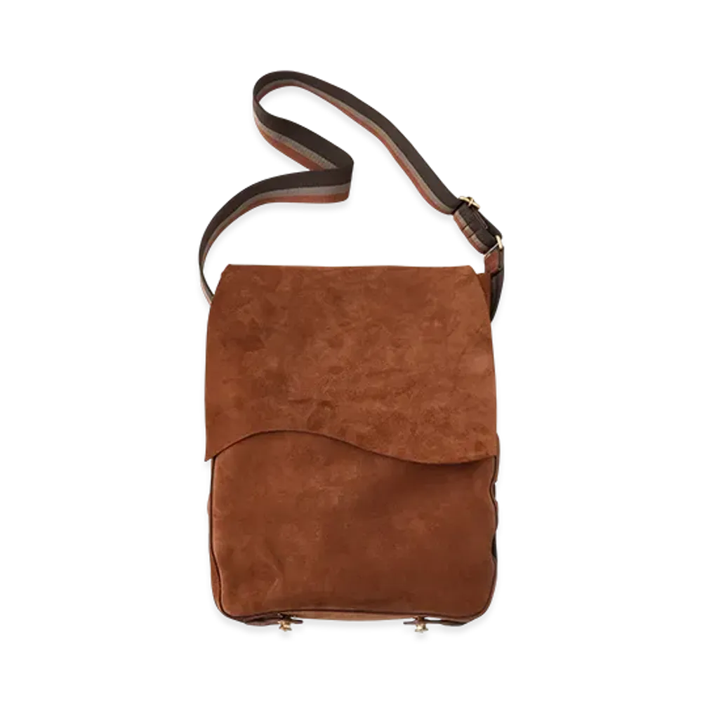 NICENESS Cs.Marty Cow Suede Scrunched Shoulder Bag "Camel"