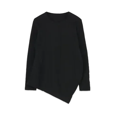 Yohji Yamamoto Y's STRIPE JACQUARD ROUND NECK T "Black"