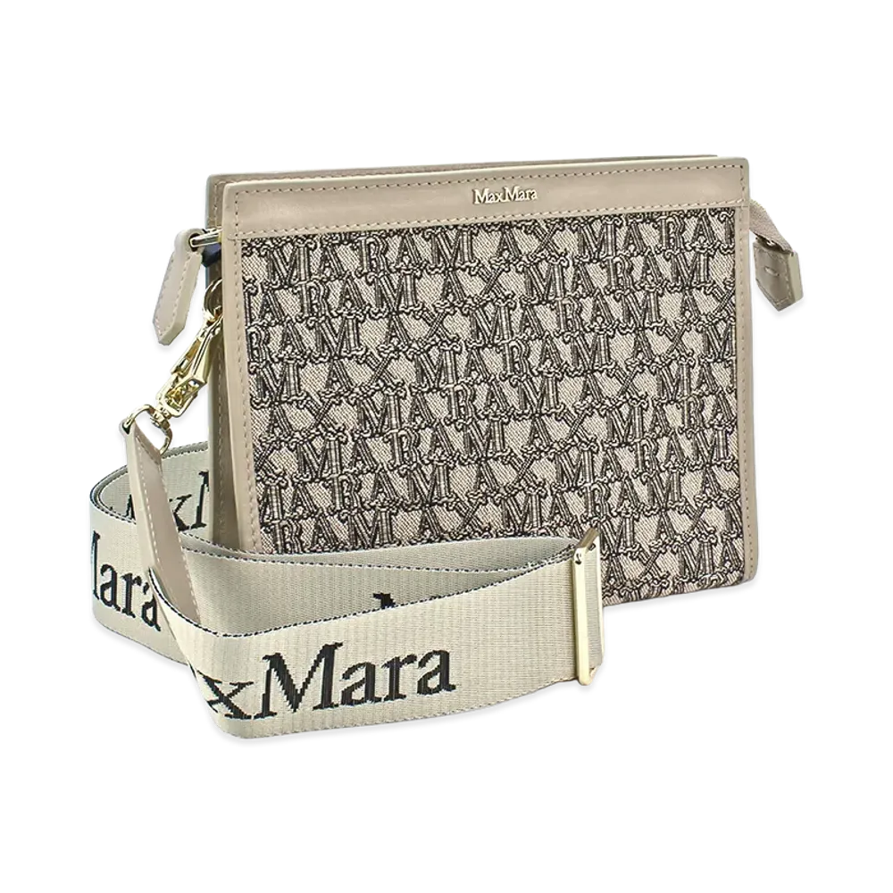 Max Mara Women's 2Way Shoulder Bag Clutch Bag Jacquard Clutch Small "Bronze"