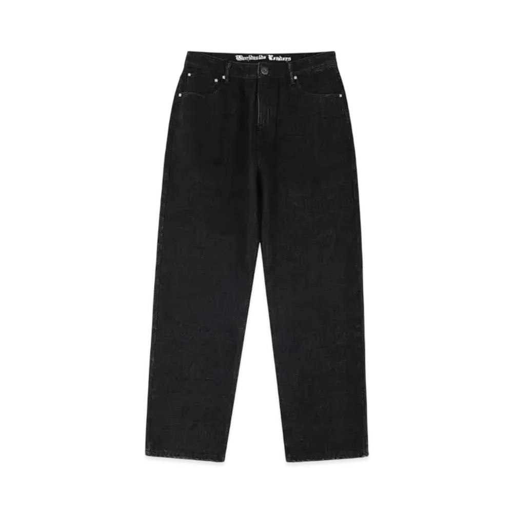 Unknown London Multi Logo Laser Printed Denim "Black"