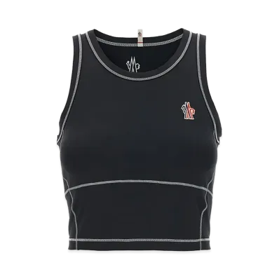MONCLER Women's Logo Patch Sporty Top "Black"