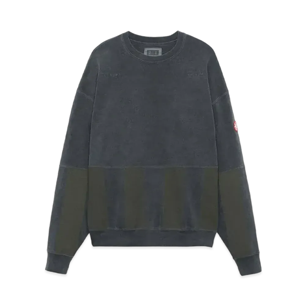 Cav Empt (C.E) OVERDYE STRIPE PRINT CREW NECK "Charcoal"