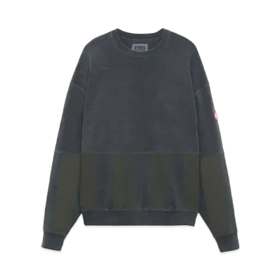 Cav Empt (C.E) OVERDYE STRIPE PRINT CREW NECK "Charcoal"