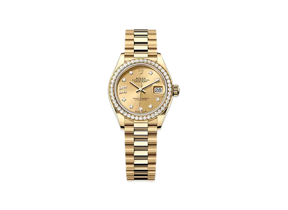 ROLEX Lady-Datejust 28mm Yellow Gold Diamond 279138RBR "Champagne-colour"