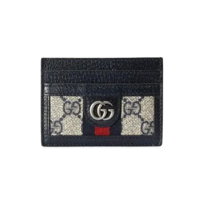 GUCCI Ophidia GG Card Case "Beige/Blue"
