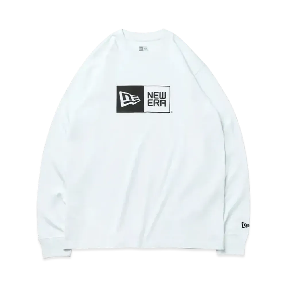 NEW ERA Long Sleeve Cotton T-shirt Box Logo Regular Fit "White"