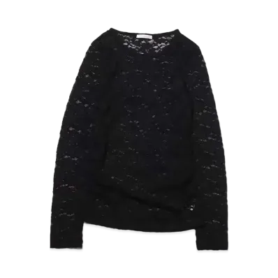 atmos pink Ruched Lace Tops "Black"