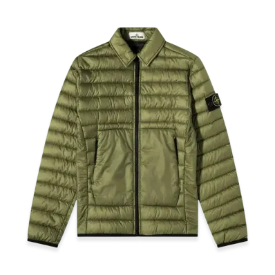 Stone Island 42124 Bio-Based Ripstop Nylon Light Down Shirt Jacket - 22SS "Olive Green"
