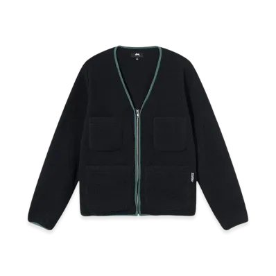 Stussy Polar Fleece Cardigan "Black"