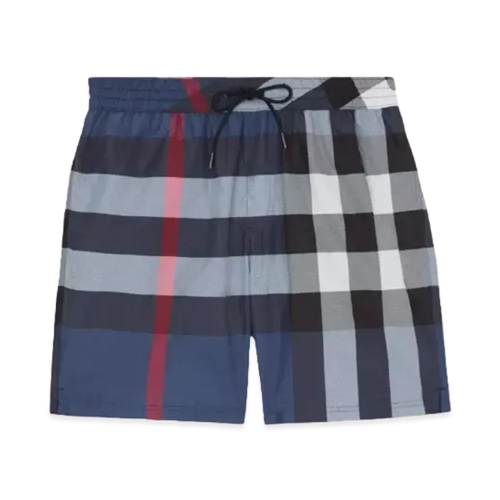 Burberry Men's Check Swim Shorts "Carbon Blue"