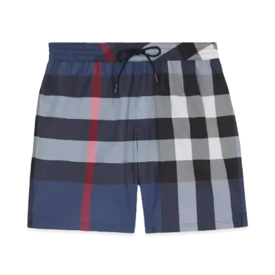 Burberry Men's Check Swim Shorts "Carbon Blue"