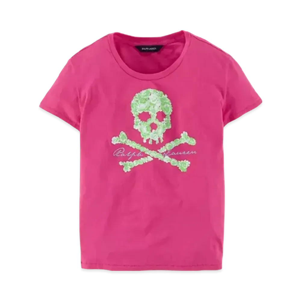 Polo Ralph Lauren Kids Solid Cotton Skull Top "Pink"