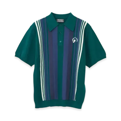 HYSTERIC GLAMOUR Stay Sick Embroidered Polo Collar Sweater "Green"