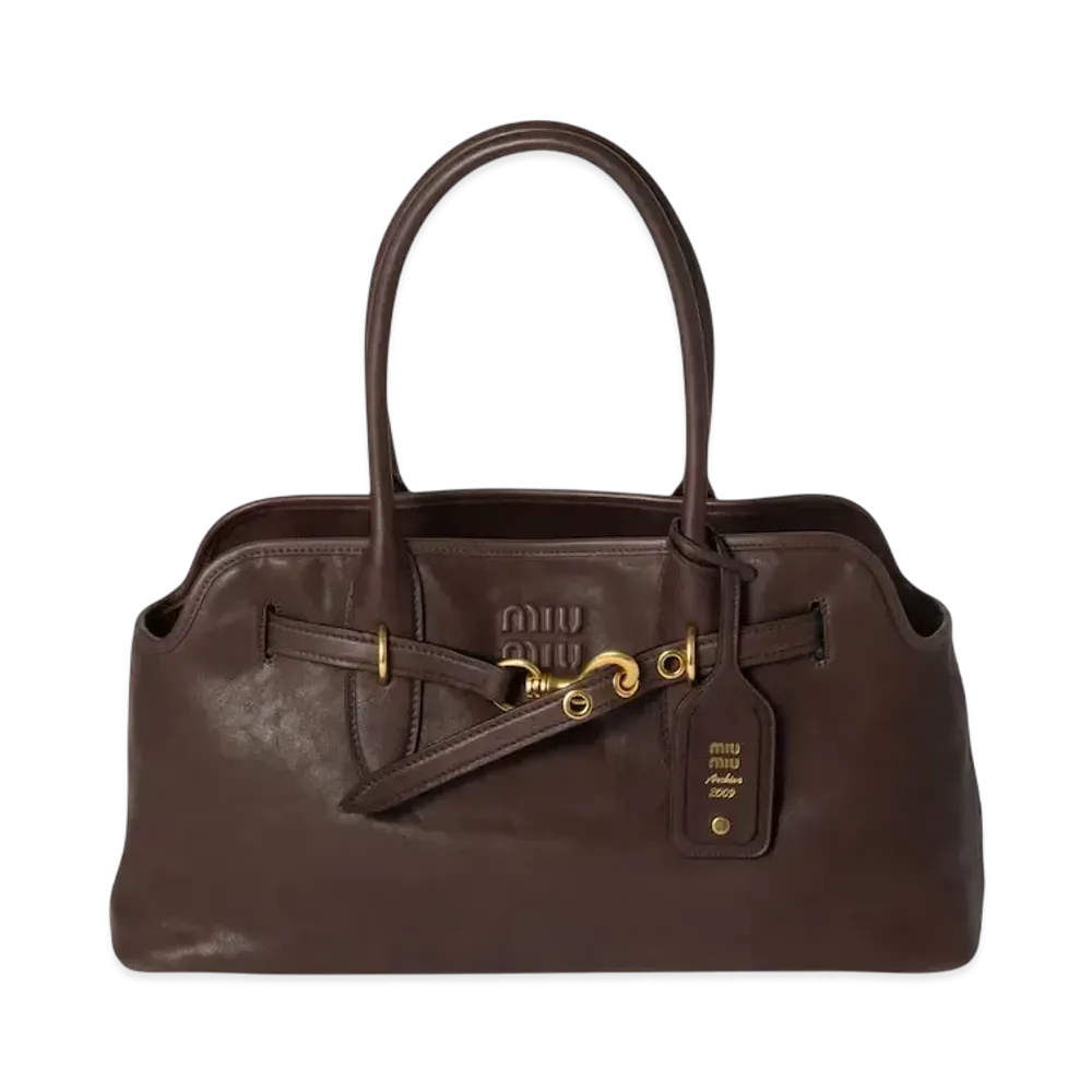 MIUMIU Aventure Nappa Leather Bag Large "Brown"