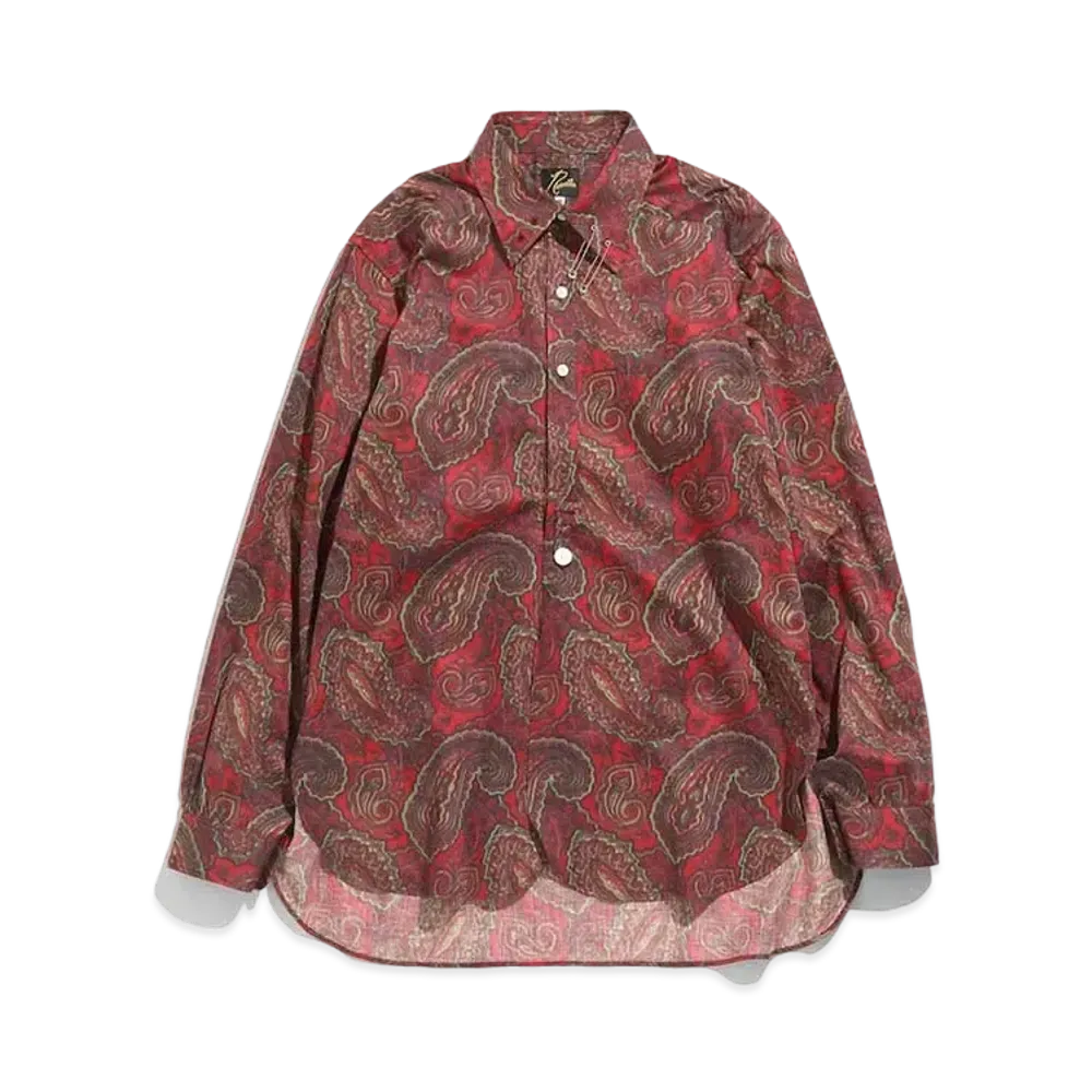 Needles PINHOLE EDW SHIRT - COTTON SATEEN / PAISLEY PT. "Red"