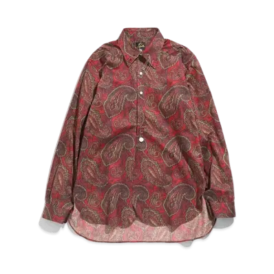 Needles PINHOLE EDW SHIRT - COTTON SATEEN / PAISLEY PT. "Red"