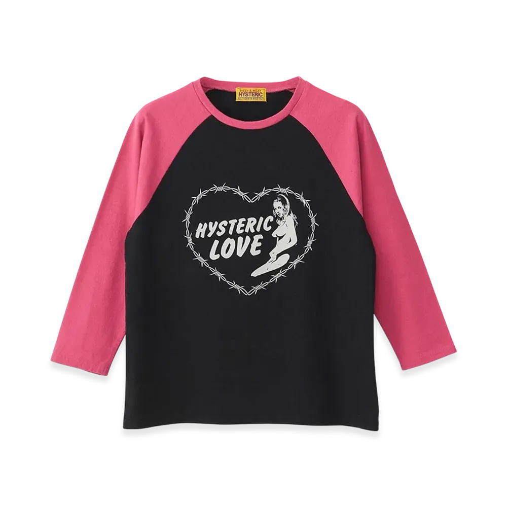 HYSTERIC GLAMOUR Hysteric Love Three-Quarter Sleeve T-shirt "Pink"