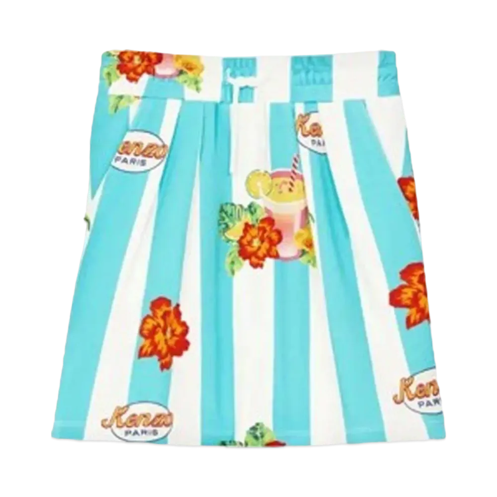 KENZO Cotton Fleece Skirt "Turquoise"