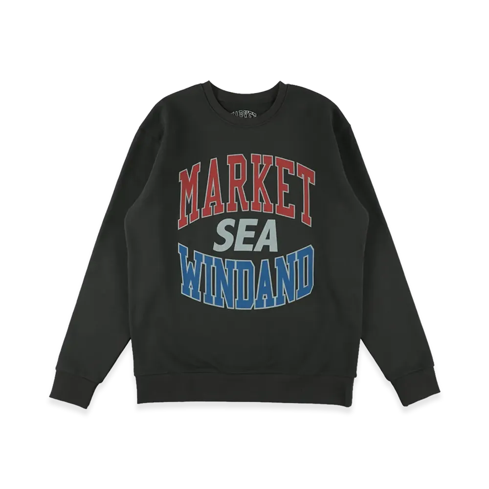 WIND AND SEA x MARKET Logo Crew Neck Sweat Shirt "Black"