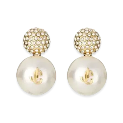 Jimmy Choo Auri Earring/S Perl X with Crystal "Gold"