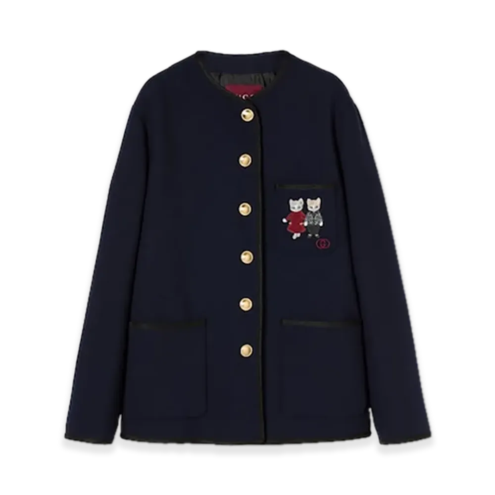 GUCCI x Higuchi Yuko Tweed Jacket Japan Exclusive "Dark Blue"