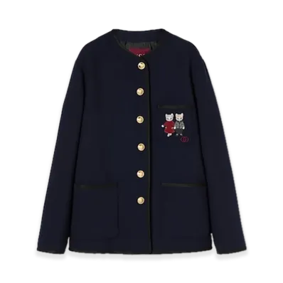 GUCCI x Higuchi Yuko Tweed Jacket Japan Exclusive "Dark Blue"