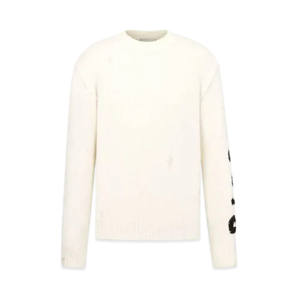 Dior & Otani Workshop Sweater Wool and Cashmere Jersey "White"