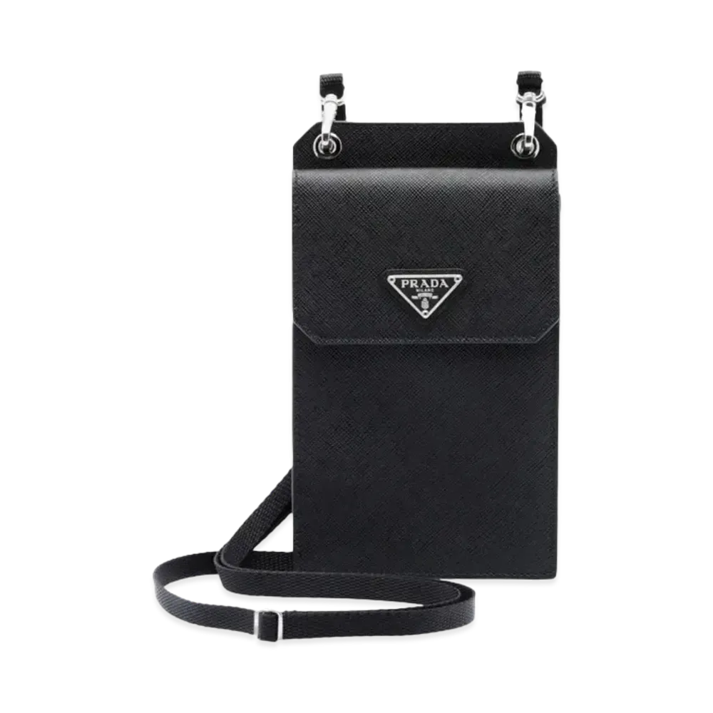 PRADA Saffiano Leather Smartphone Case "Black"