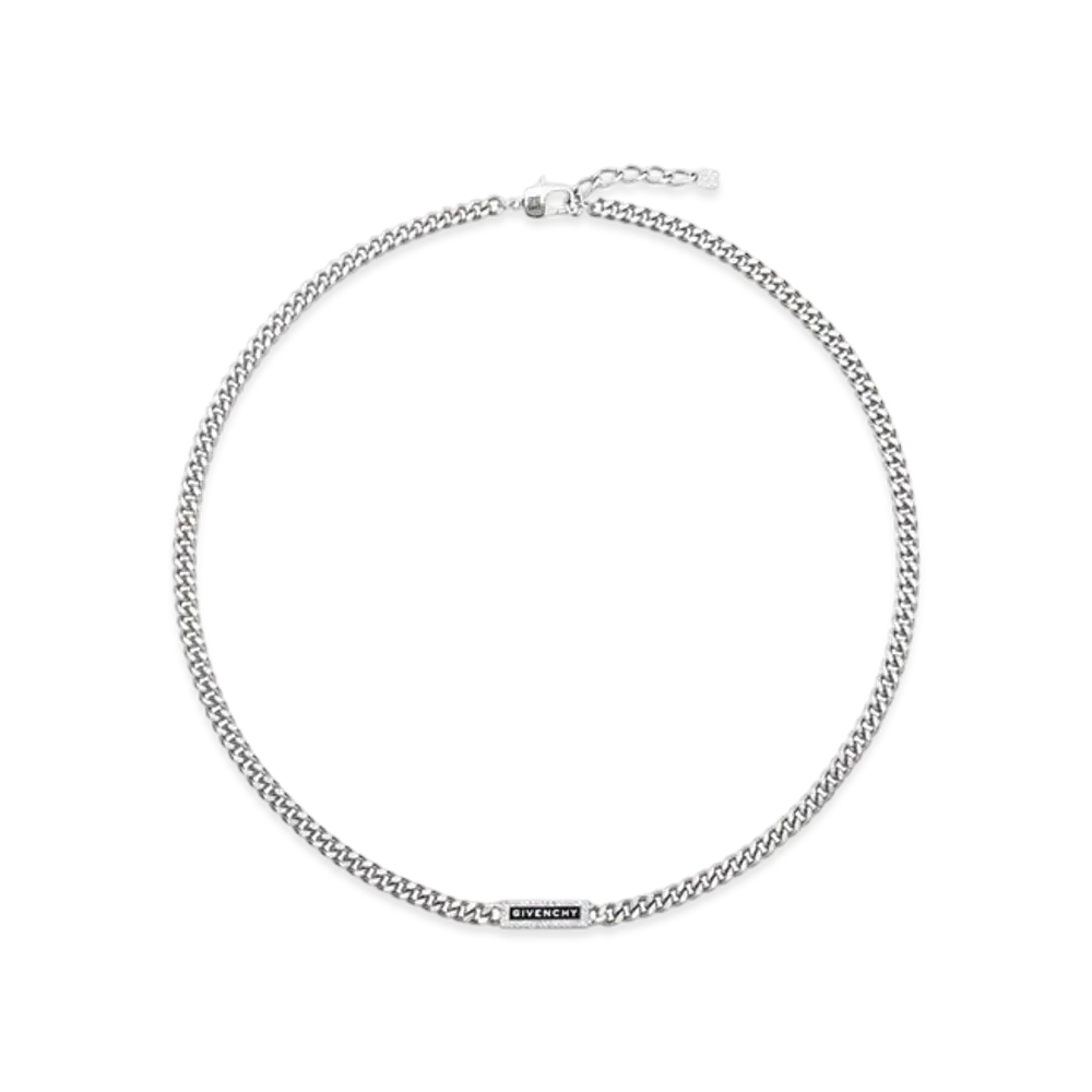 GIVENCHY ID Necklace In Metal With Crystals "Black/Silver"