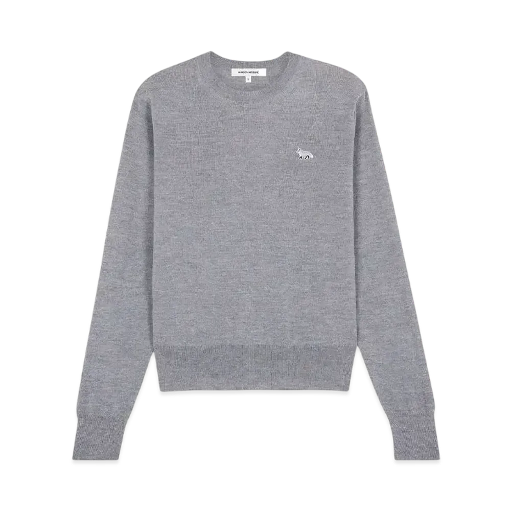 Maison Kitsune Baby Fox Patch Regular Jumper "Medium Grey Melange"