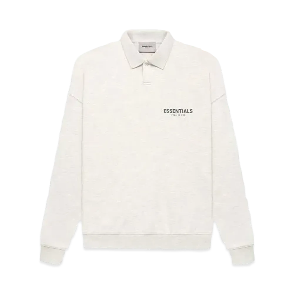 FEAR OF GOD ESSENTIALS LS POLO "Light Heather Oatmeal"